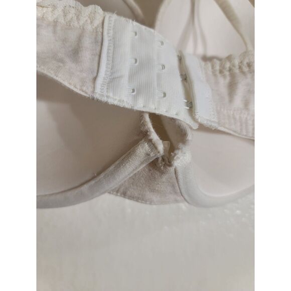 EUC Aerie 34DDD Bridget Cream Lined Lace Demi Underwire Cross 3 Hook Back Bra - Picture 7 of 10